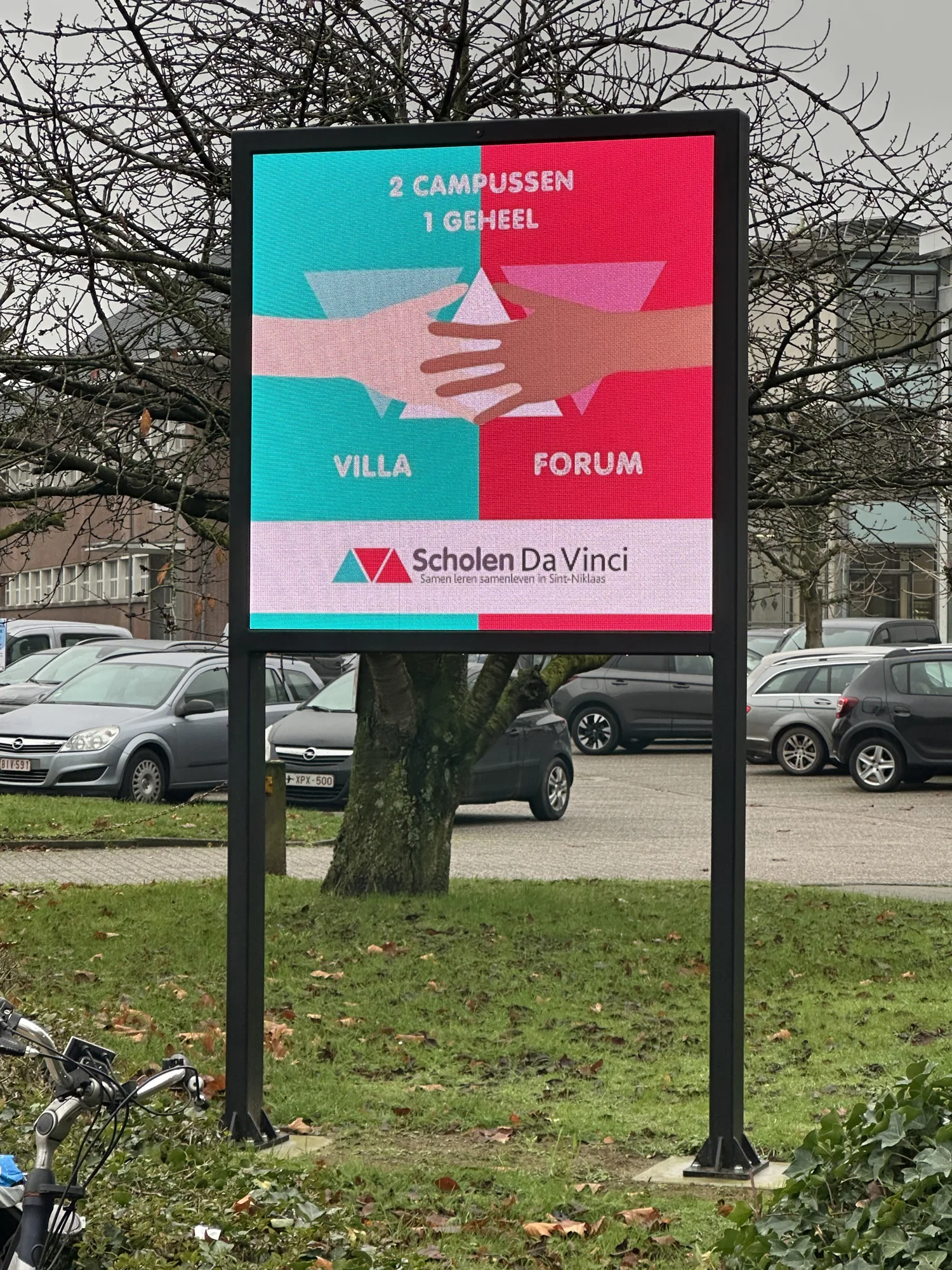Detail van het digitale scherm bij Da Vinci